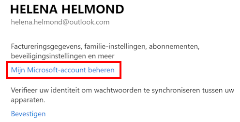 Soort account Windows 10